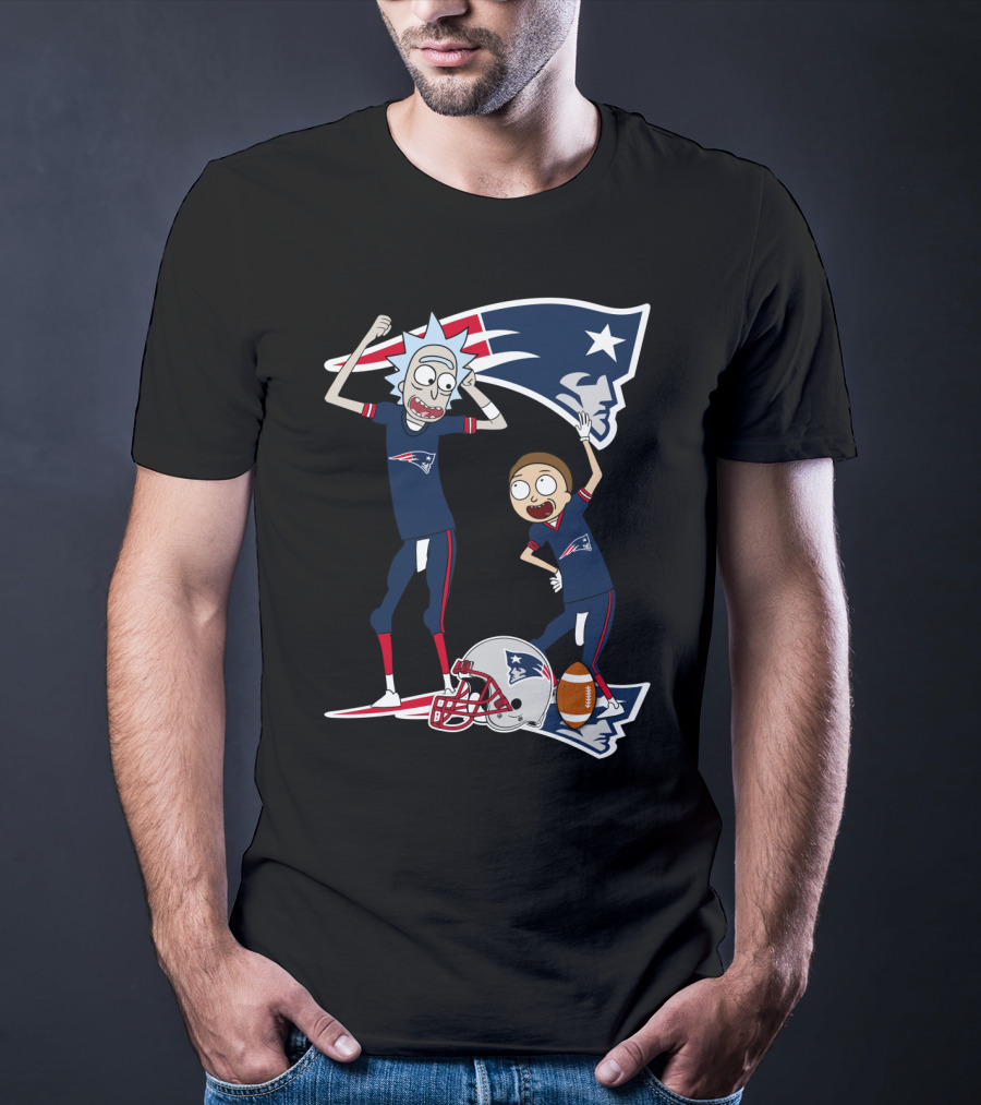 Rick And Morty New England Patriots NFL Crossover T-Shirt
