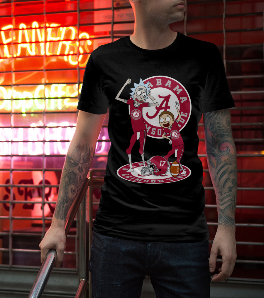 Alabama Crimson Tide Rick And Morty Football Parody NFL Crossover T-Shirt