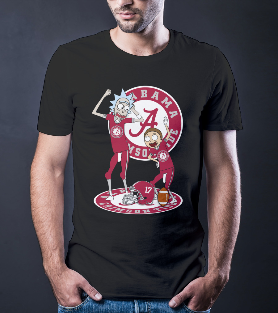 Alabama Crimson Tide Rick And Morty Football Parody NFL Crossover T-Shirt