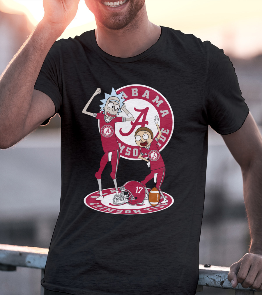 Alabama Crimson Tide Rick And Morty Football Parody NFL Crossover T-Shirt