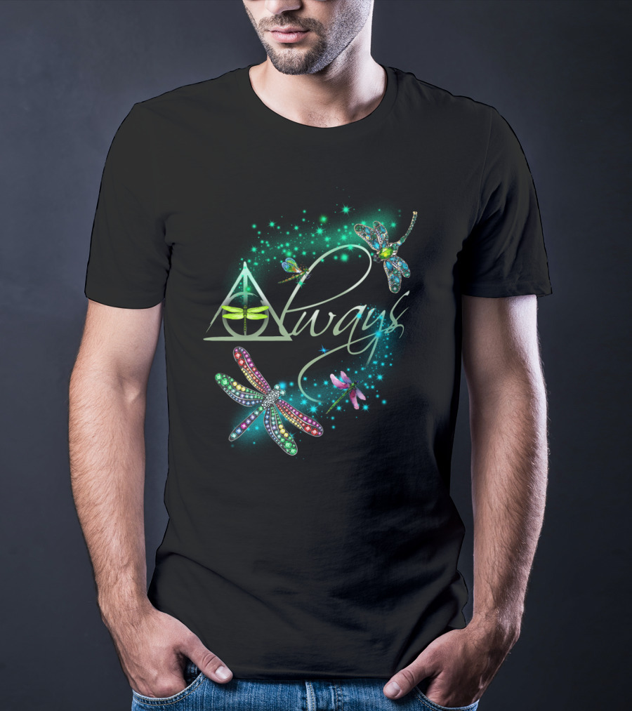 Always Dragonfly Deathly Hallows Magic Sparkle T-Shirt