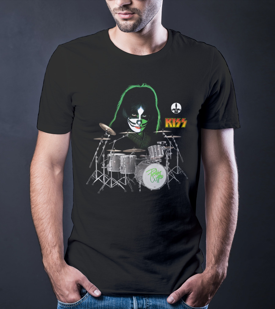 KISS Peter Criss Catman Drum Set 71019 Fleur-de-lis T-Shirt