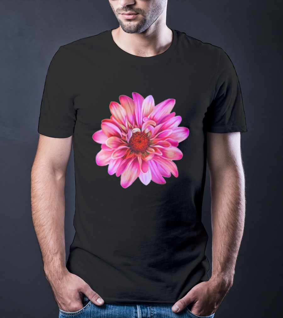 Fuchsia Sunflower Simple Floral Blossom With Vibrant Pink Petals T-Shirt