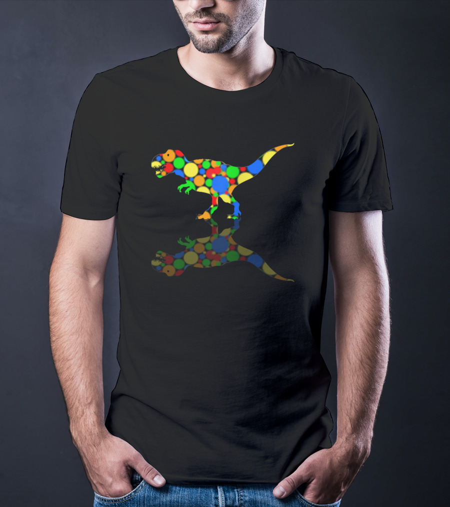 Funny Dinosaur Lovers Colorful Dot T-Rex T-Shirt