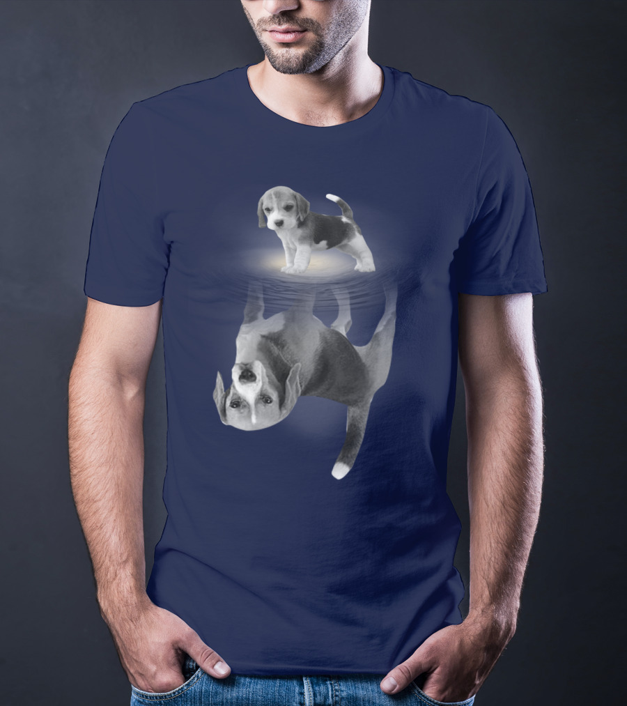 The Beagles Dog Humor Reflection Illusion For Funny Beagle Lovers T-Shirt
