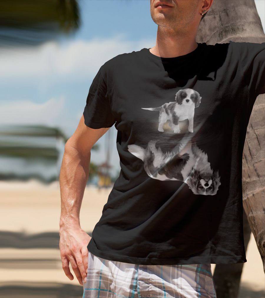 Cavalier King Charles Spaniel Reflection Art Photography T-Shirt