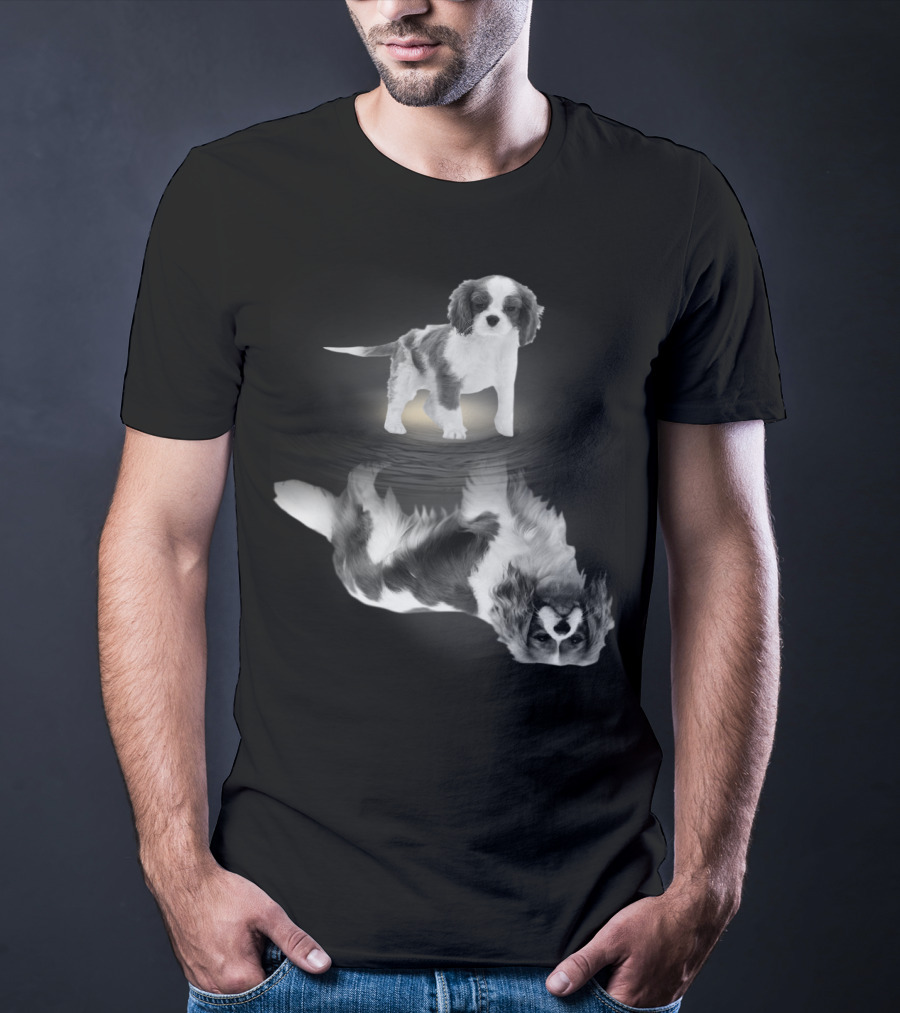Cavalier King Charles Spaniel Reflection Art Photography T-Shirt