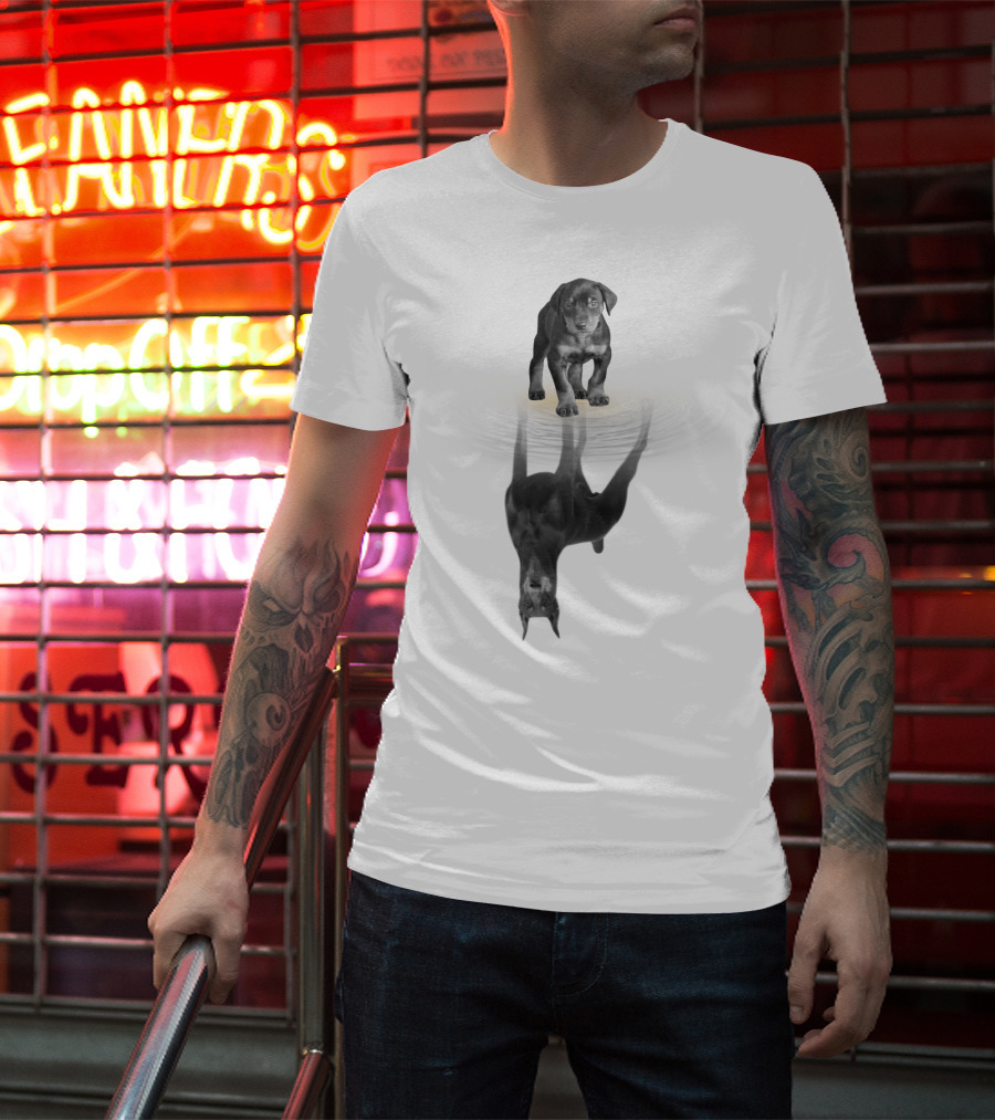 Doberman Puppy Reflection Women Men Kids Dog Love Pet T-Shirt