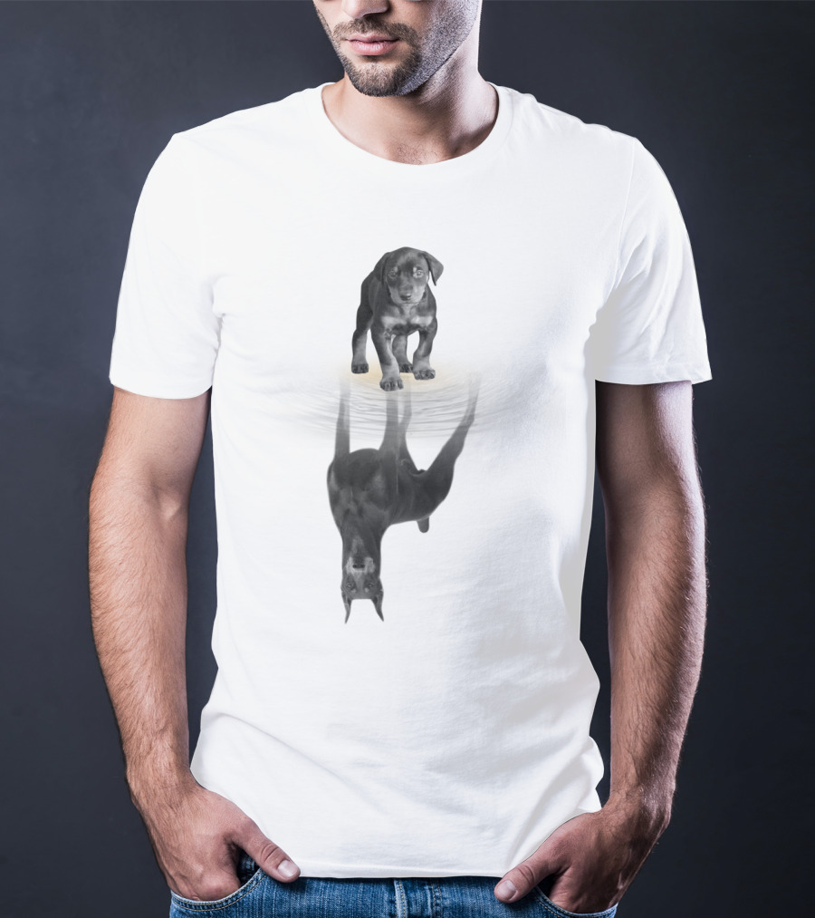 Doberman Puppy Reflection Women Men Kids Dog Love Pet T-Shirt