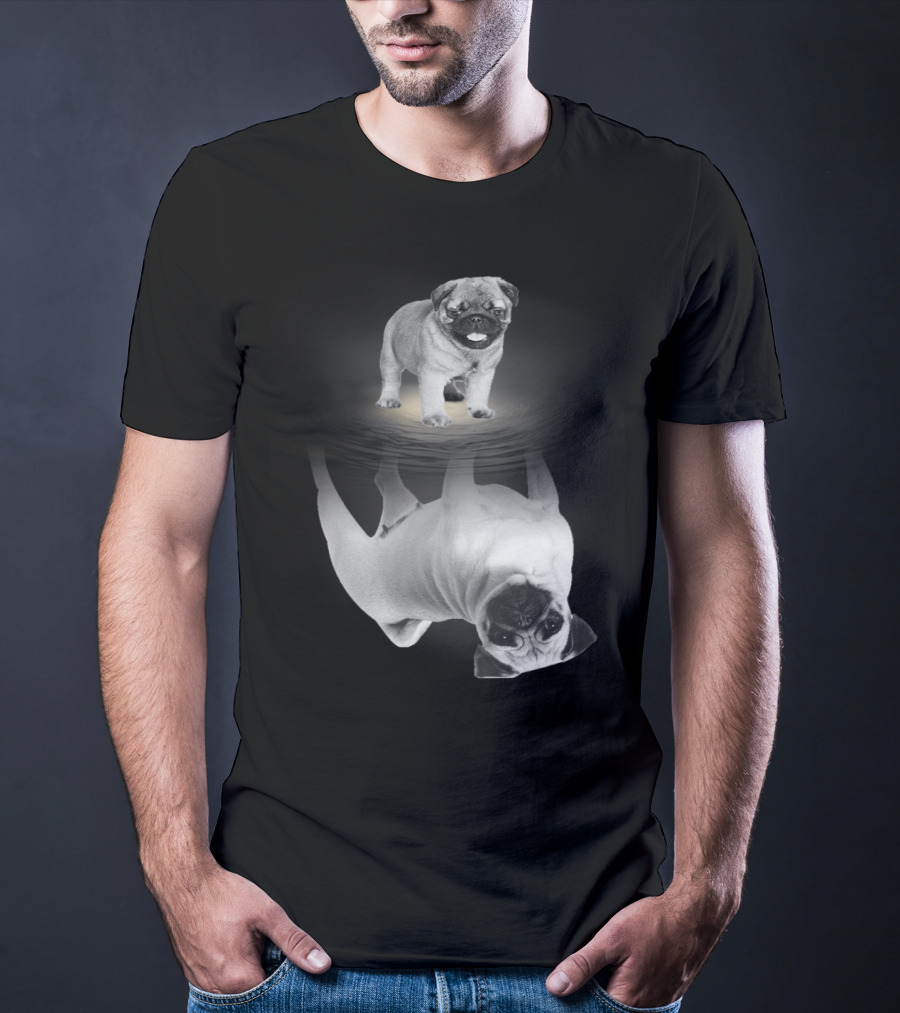 Puggy Potter Magic Wizard Pug Reflection With Funny Pug T-Shirt