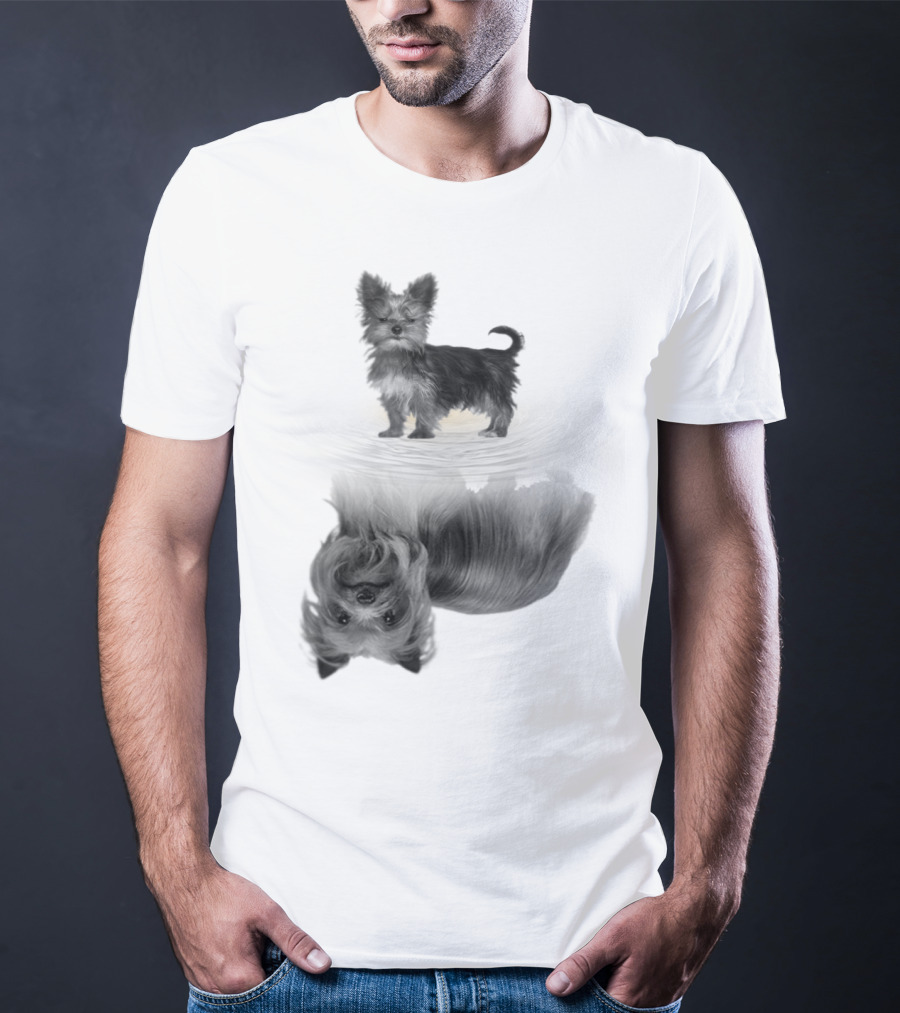 Yorkshire Terrier Reflection Art In I Love My Yorkie T-Shirt