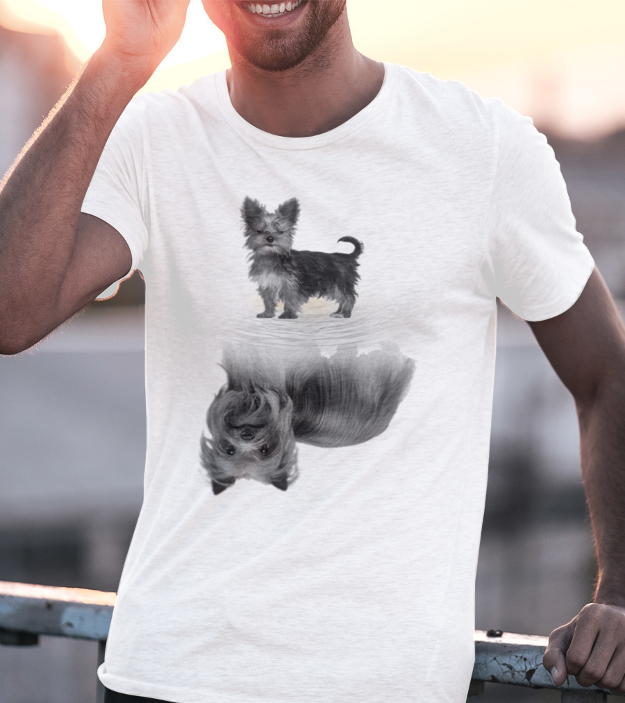 Yorkshire Terrier Reflection Art In I Love My Yorkie T-Shirt