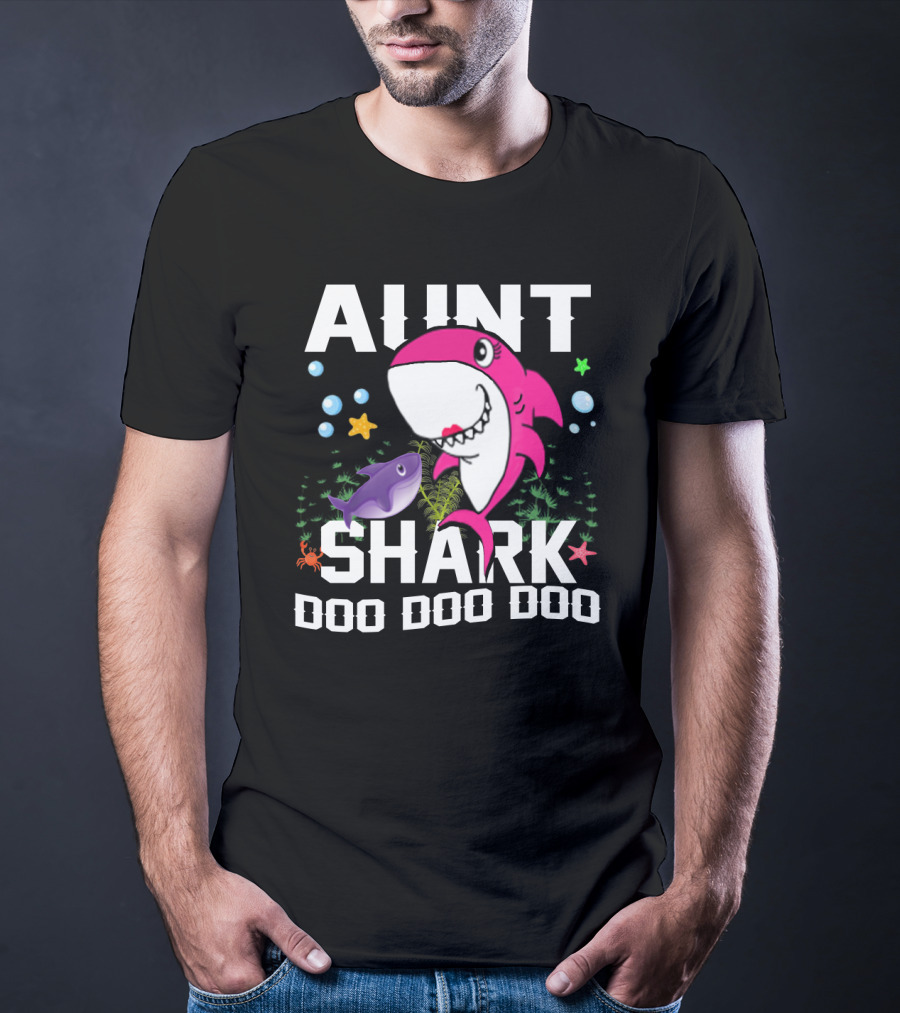 Aunt Shark Doo Doo Doo Halloween Christmas T-Shirt