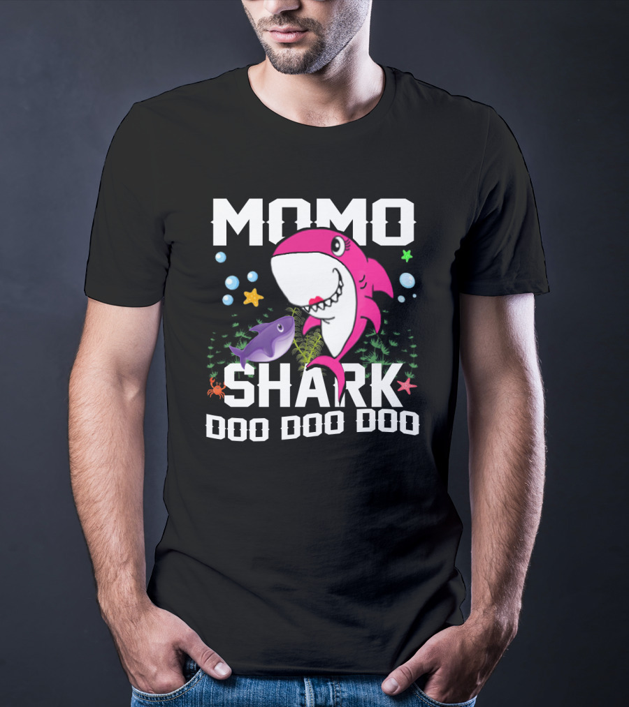 Momo Shark Doo Doo Doo Grandpa Mommy Daddy Ocean T-Shirt