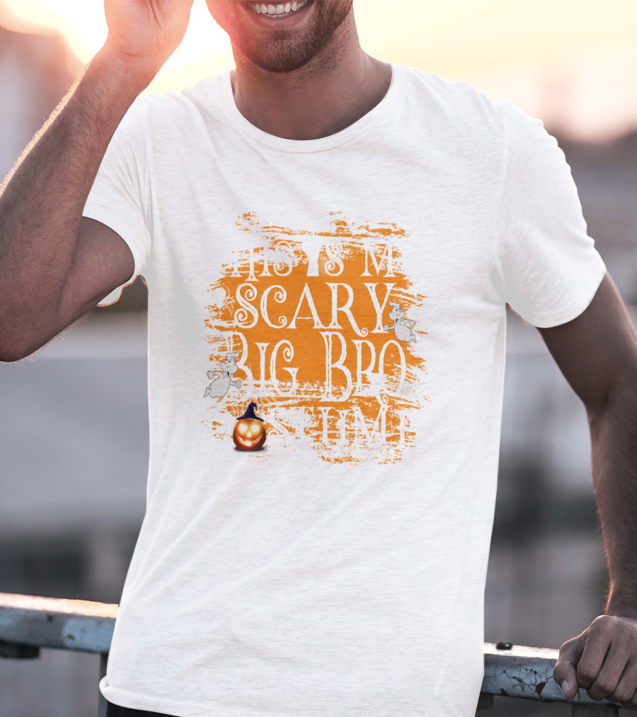 This Is My Scary Big Bro Costume Ghost Pumpkin Orange T-Shirt