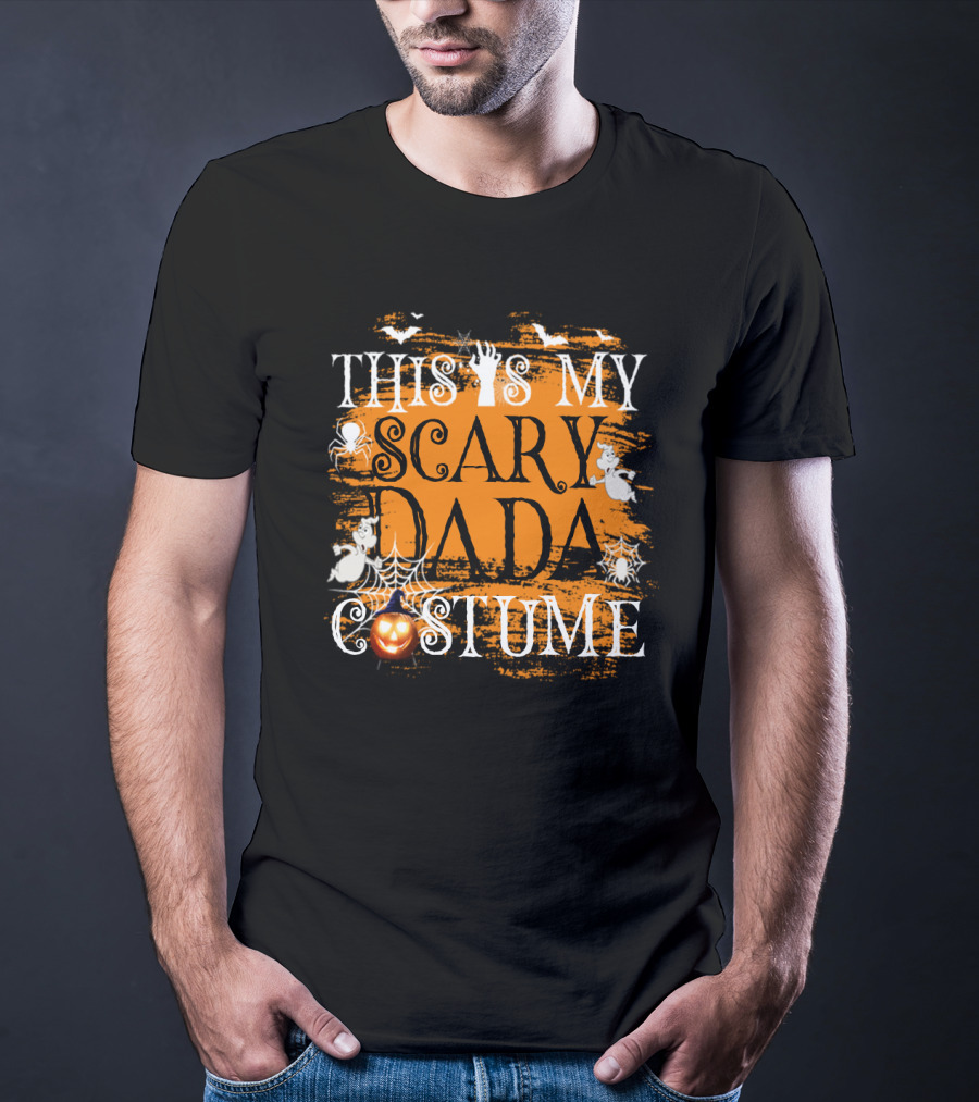 This Is My Scary Dada Costume Halloween Ghosts Pumpkin Spiderweb T-Shirt