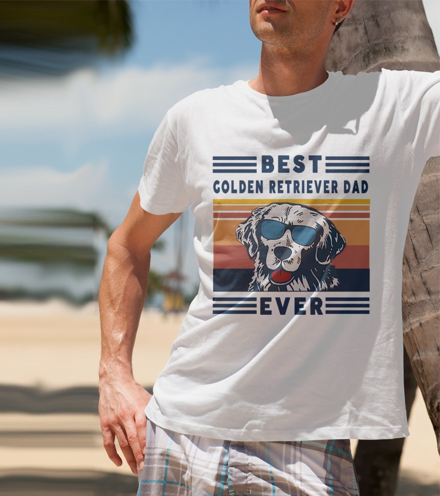 Best Golden Retriever Dad Ever Sunglasses T-Shirt