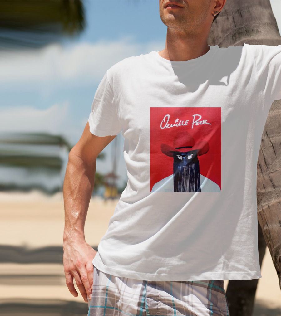 Orville Peck Red Hat Fringed Mask T-Shirt
