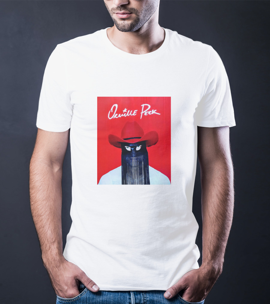 Orville Peck Red Hat Fringed Mask T-Shirt