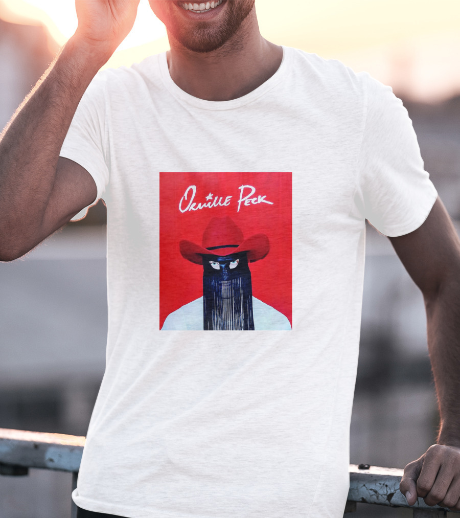 Orville Peck Red Hat Fringed Mask T-Shirt