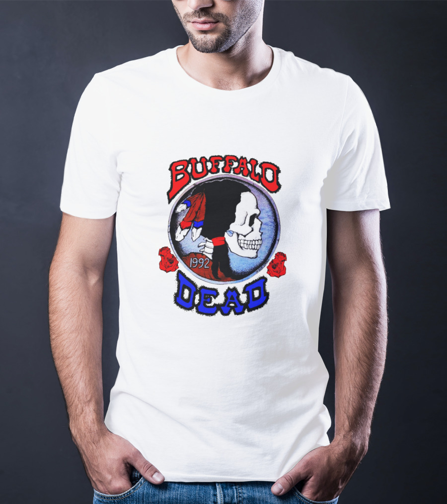 Buffalo Dead 1992 Skull With Roses T-Shirt