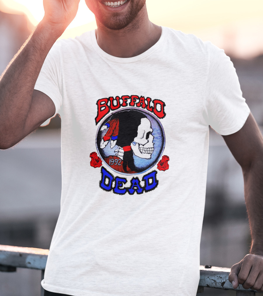 Buffalo Dead 1992 Skull With Roses T-Shirt