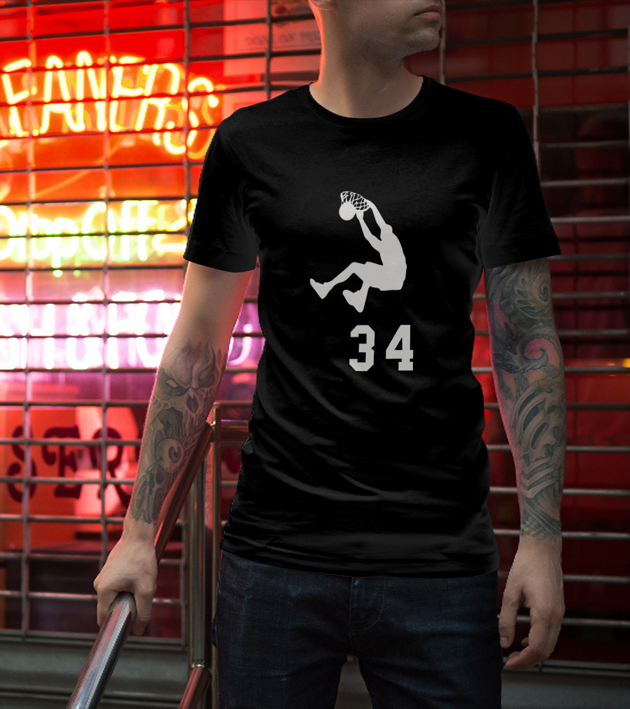 Victoria Beckham Shaq Hung 34 Basketball Dunk T-Shirt