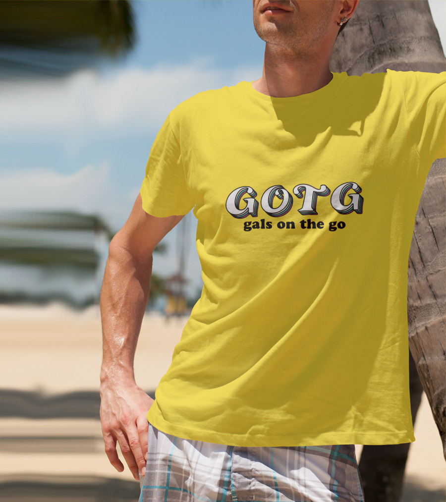 GOTG Gals On The Go Yellow Bold Text Merchandise T-Shirt