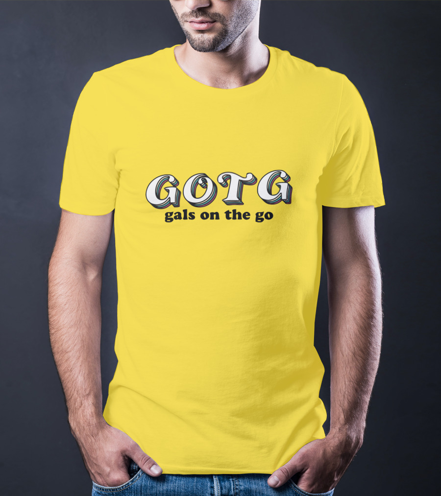 GOTG Gals On The Go Yellow Bold Text Merchandise T-Shirt