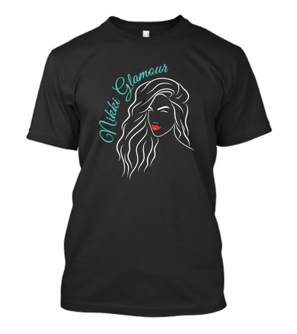 Nikki Glamour Stylish Icon With Elegant Hair And Red Lips T-Shirt