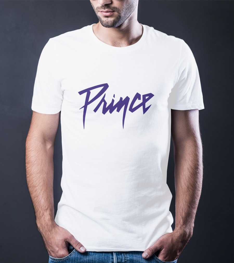Prince Logo Vintage Style Purple Text T-Shirt