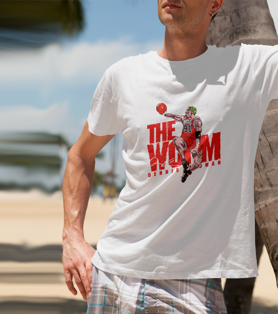 Dennis Rodman The Worm Chicago Bulls 91 Basketball T-Shirt