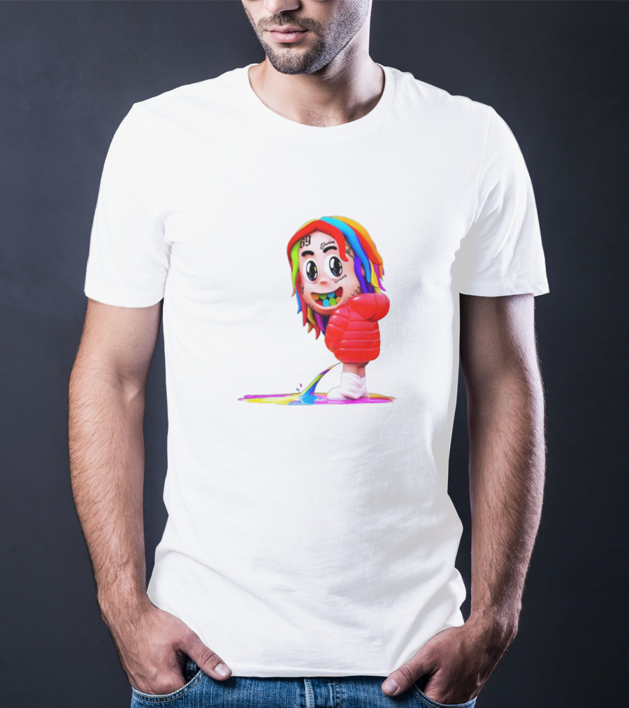 Sixnine Rainbow Hair Cartoon Character Merch T-Shirt