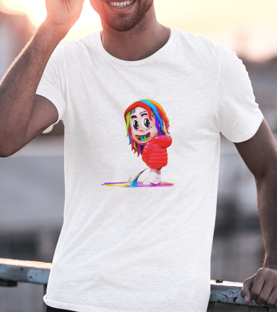 Sixnine Rainbow Hair Cartoon Character Merch T-Shirt
