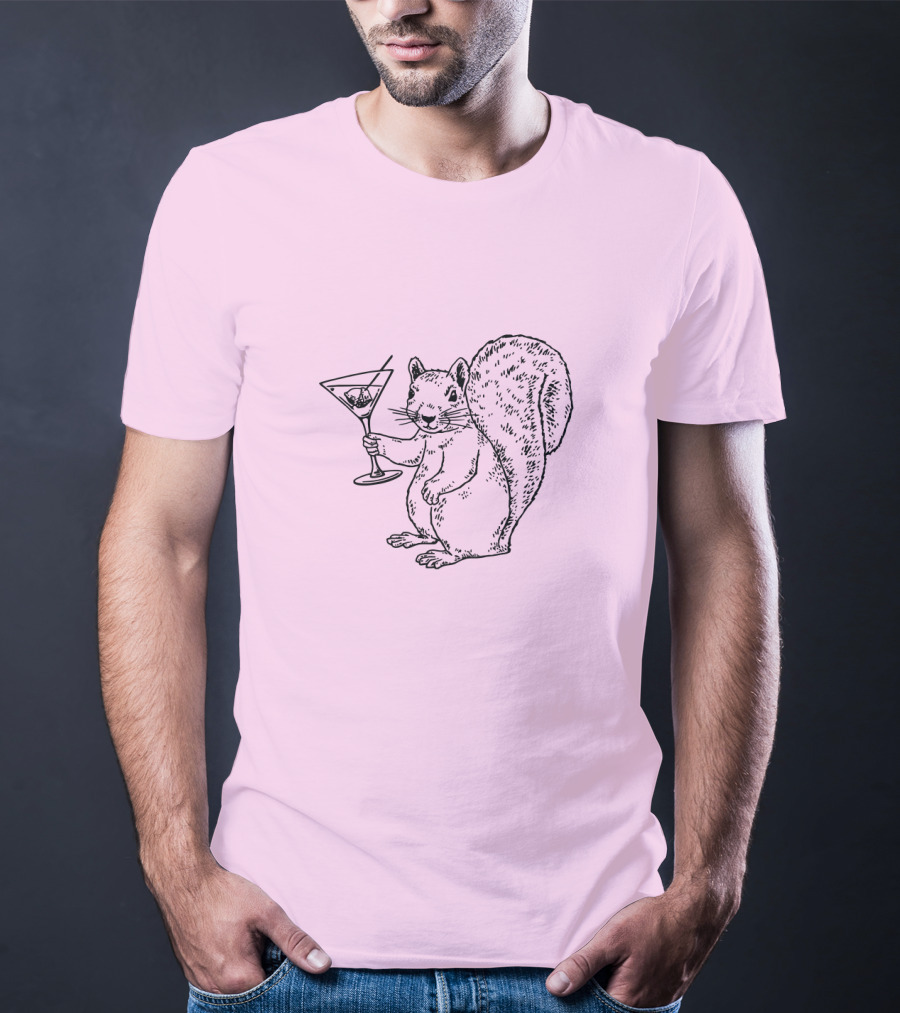Planet Money Squirrel Holding Martini T-Shirt