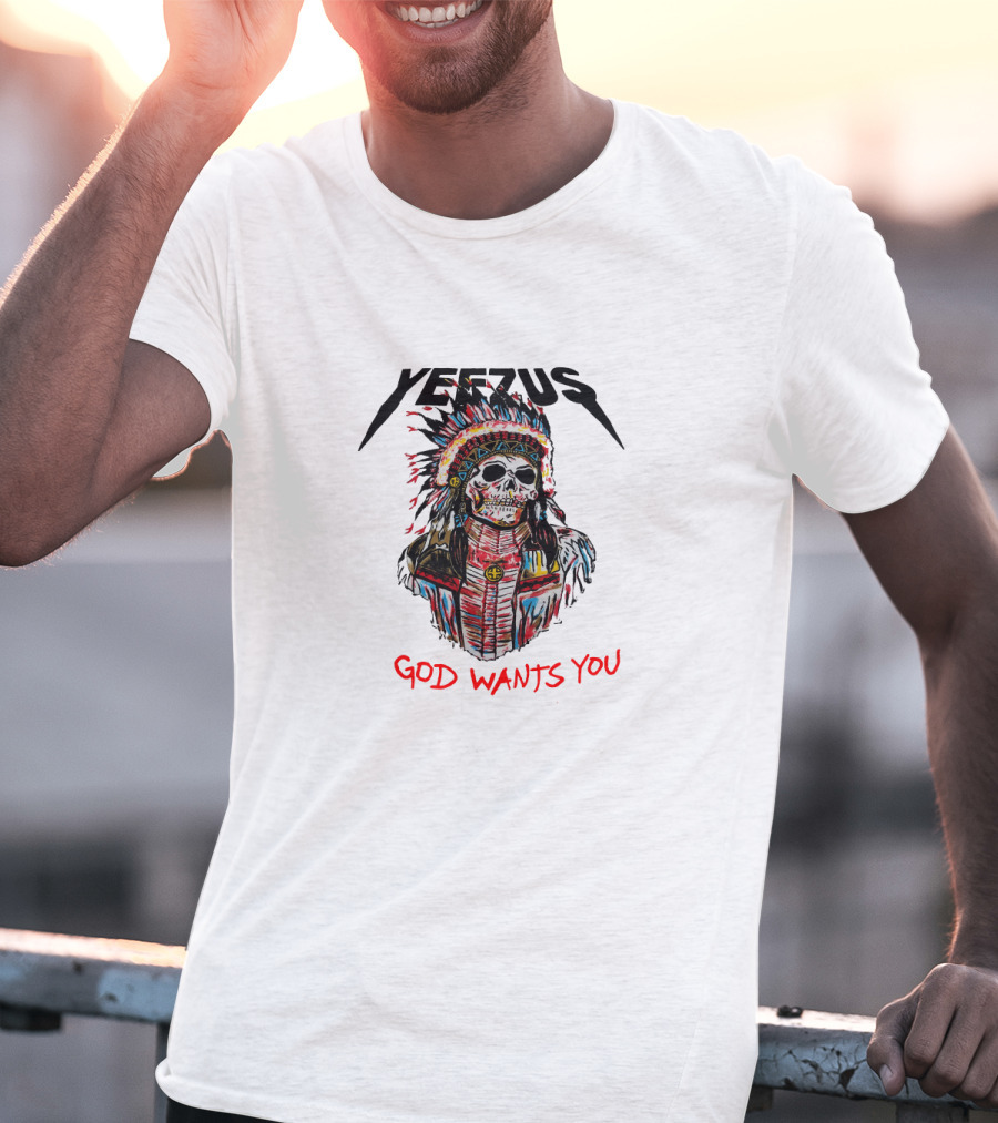 Yeezus God Wants You Skull Headdress T-Shirt
