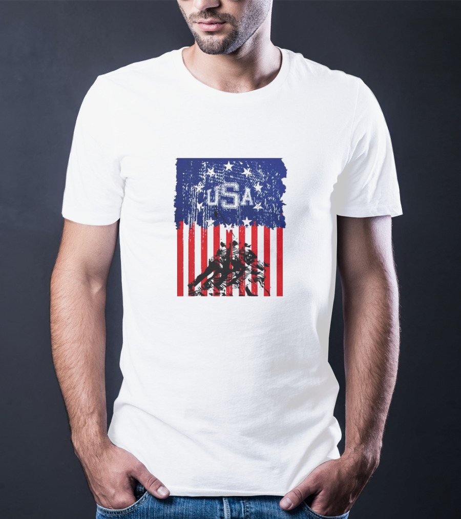 USA Stars And Stripes Iwo Jima Flag T-Shirt