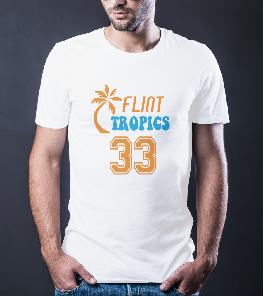 Flint Tropics 33 Basketball Palm Tree T-Shirt