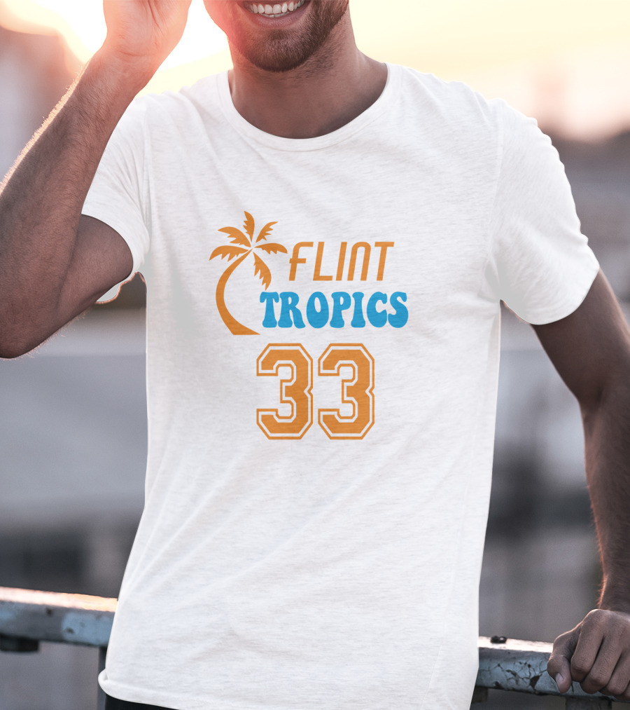 Flint Tropics 33 Basketball Palm Tree T-Shirt