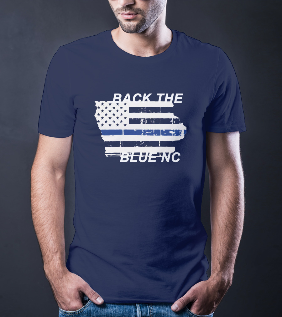 BACK THE BLUE NC American Flag T-Shirt