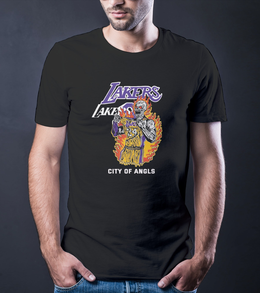 Lakers City Of Angels Flame Player Warren Lotas Los Angeles Jersey T-Shirt
