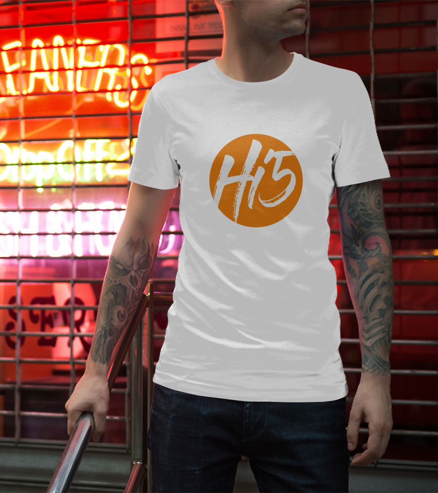 Hi5 Orange Circle Logo Merch T-Shirt