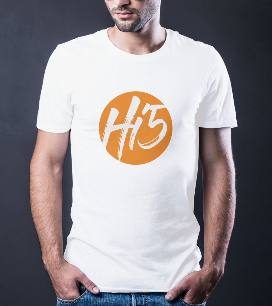 Hi5 Orange Circle Logo Merch T-Shirt
