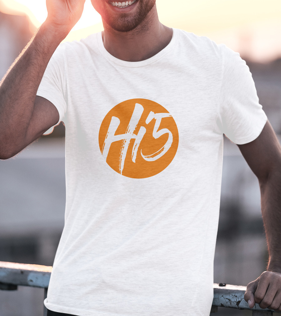Hi5 Orange Circle Logo Merch T-Shirt