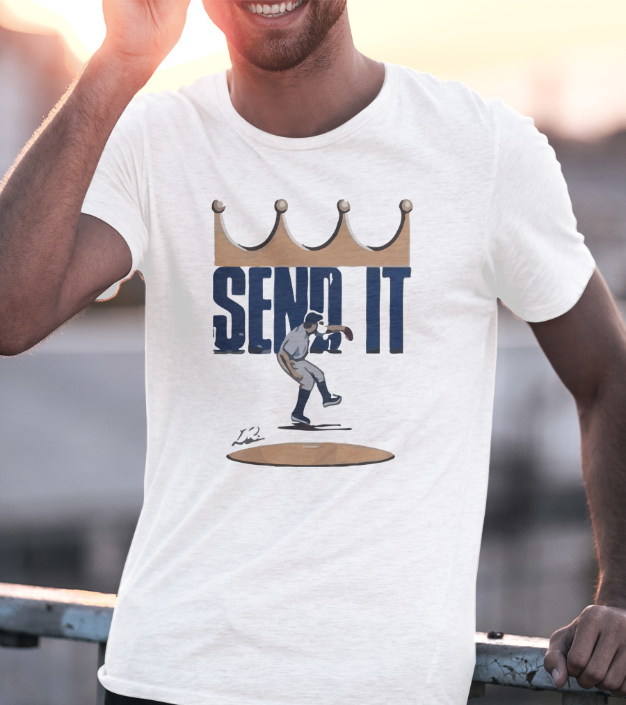 Send It Baseball Crown Pitcher T-Shirt