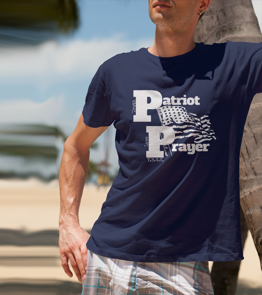 Truth Love Patriot Prayer T.B.W.C. American Flag T-Shirt