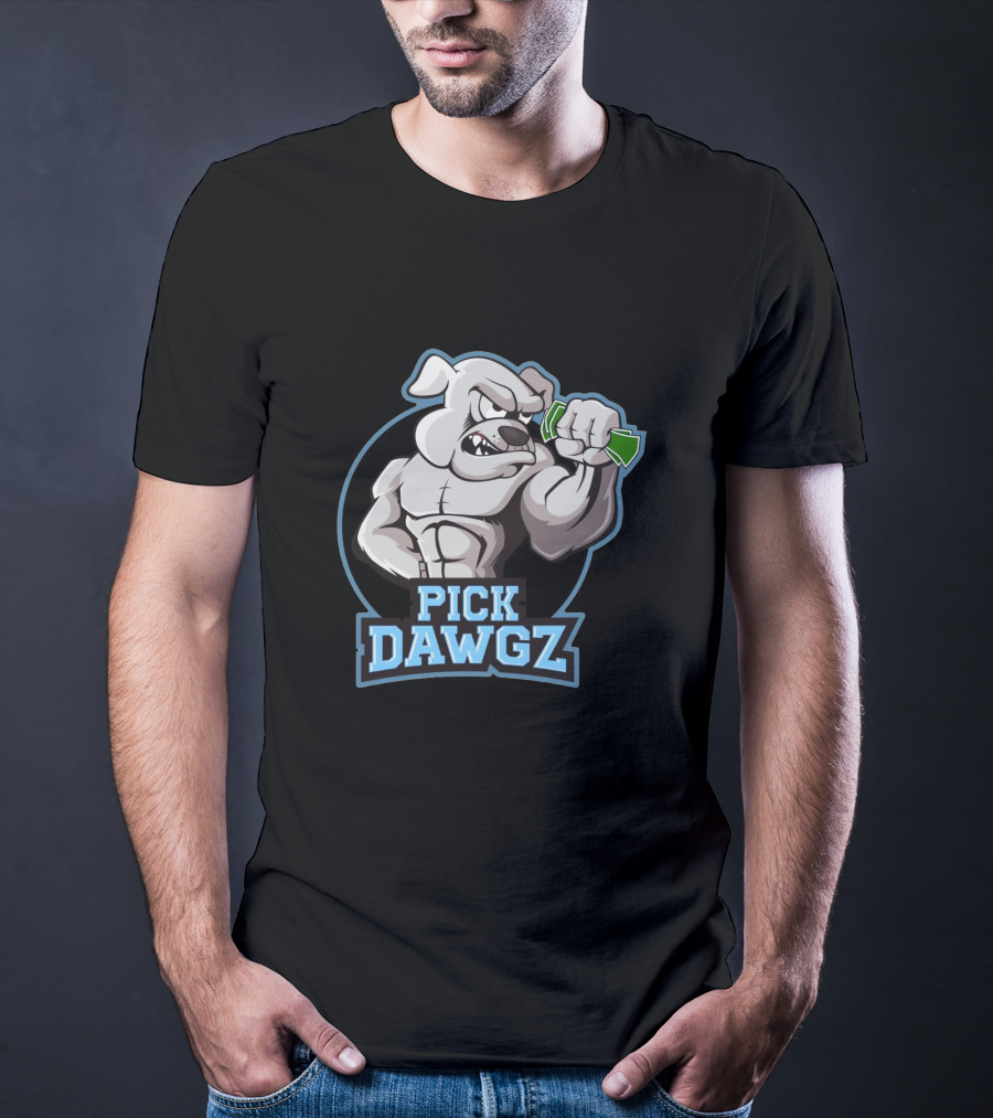 Pick Dawgz Muscular Bulldog Holding Money T-Shirt