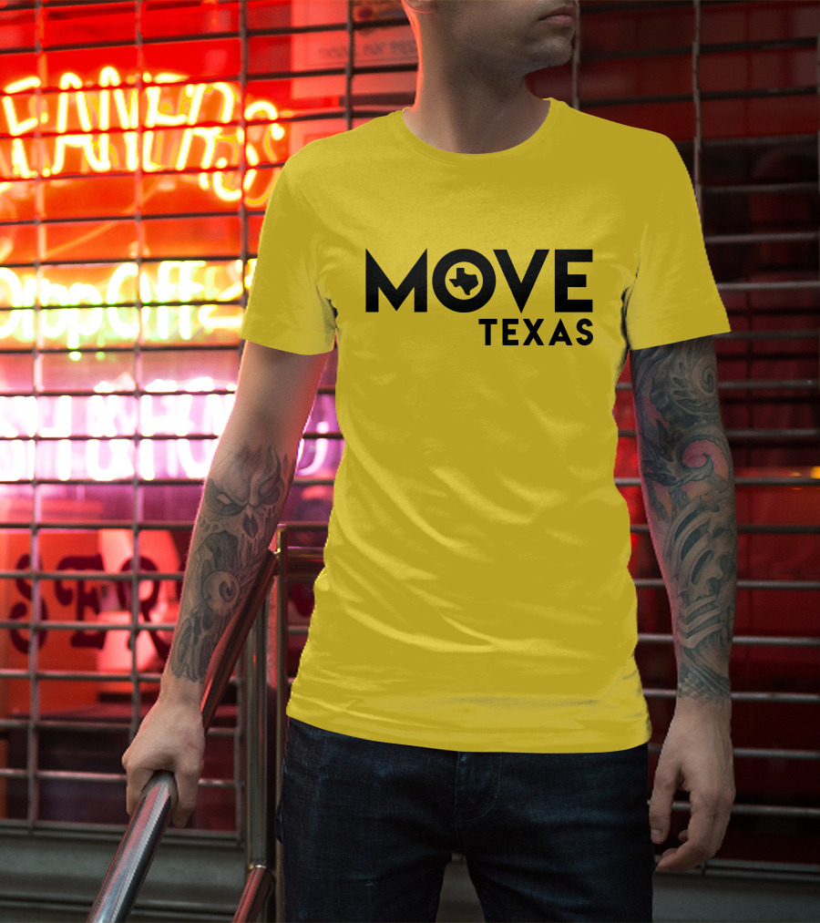 MOVE Texas Voter Engagement Logo Yellow Background T-Shirt