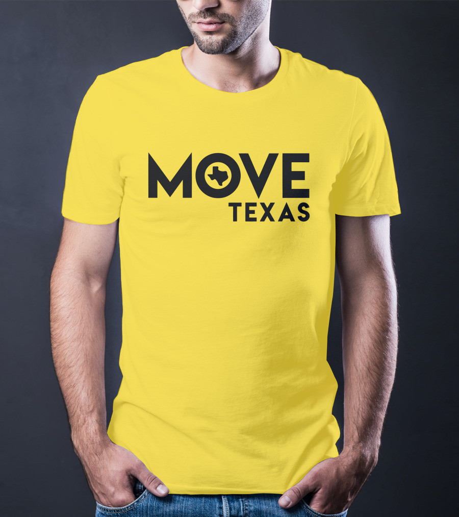 MOVE Texas Voter Engagement Logo Yellow Background T-Shirt