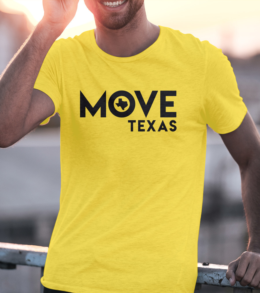 MOVE Texas Voter Engagement Logo Yellow Background T-Shirt